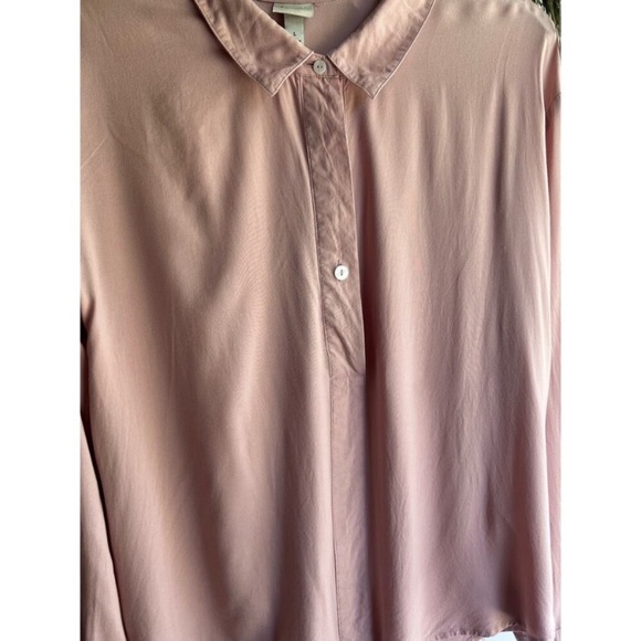 A New Day Hi-low Pink/Blush/Mauve Long Sleeve Button Up Blouse/Top/Shirt Size L - Picture 5 of 16